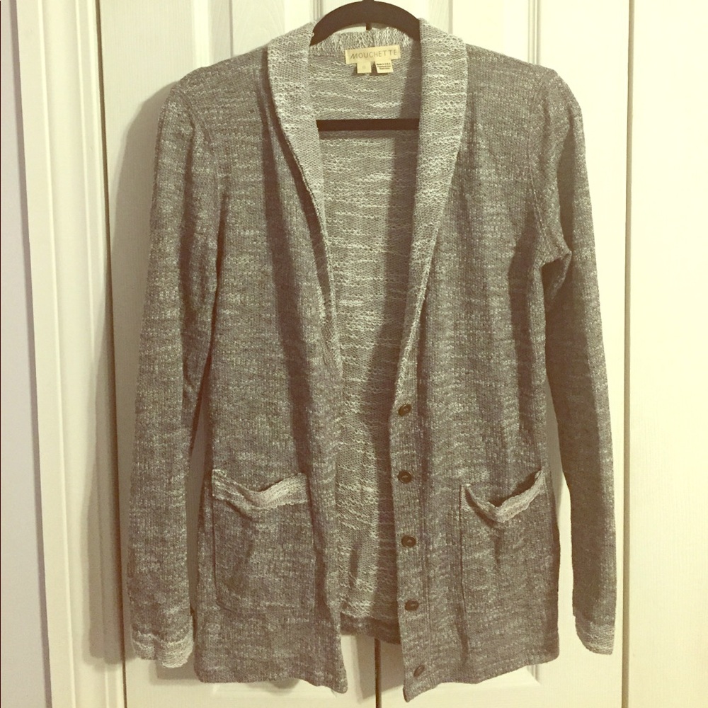 UO Mouchette lightweight gray cardigan w/pockets!