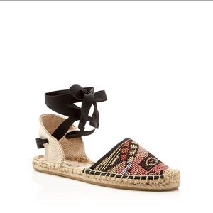 Soludos classic raffia lace up espadrille flats
