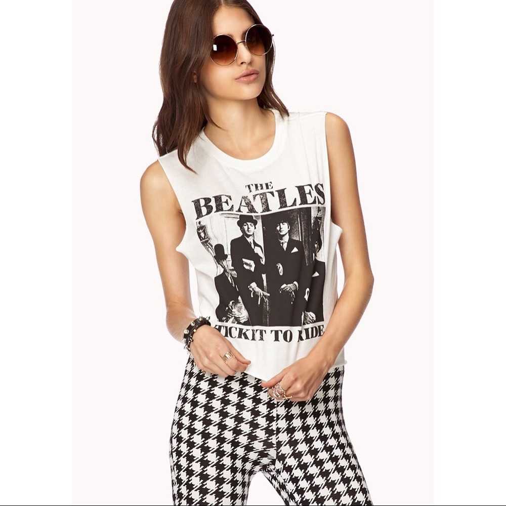 Forever21 Beatles crop top Small