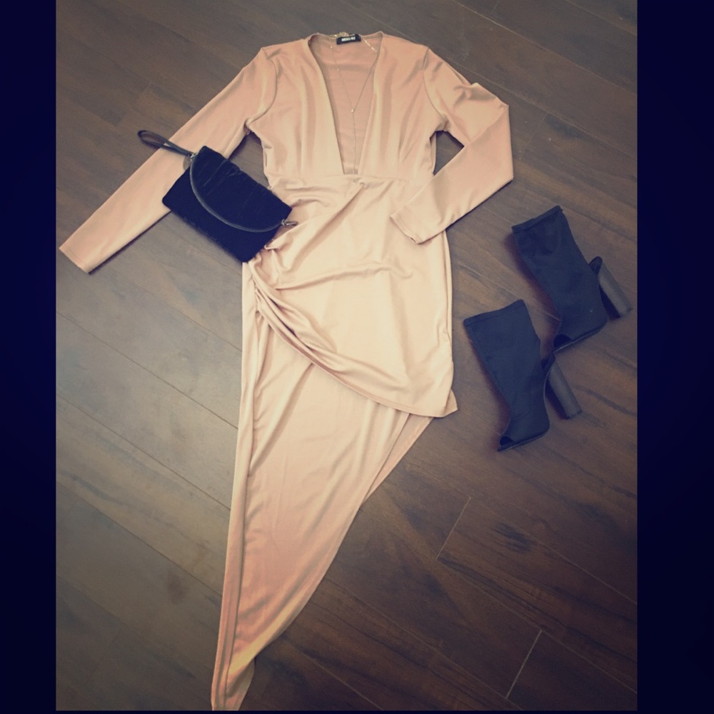 Mauve pink asymmetrical dress