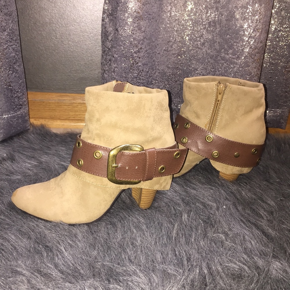Brown Buckle Booties
