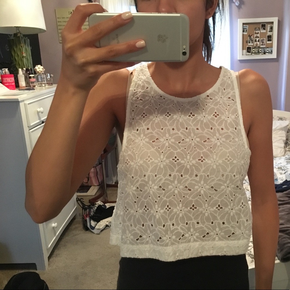 Topshop Girly White Crop Top