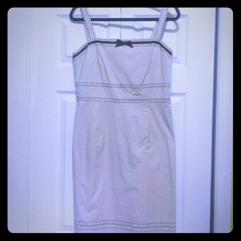 The Loft Creme-colored bow Dress