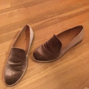 Light brown suede loafers