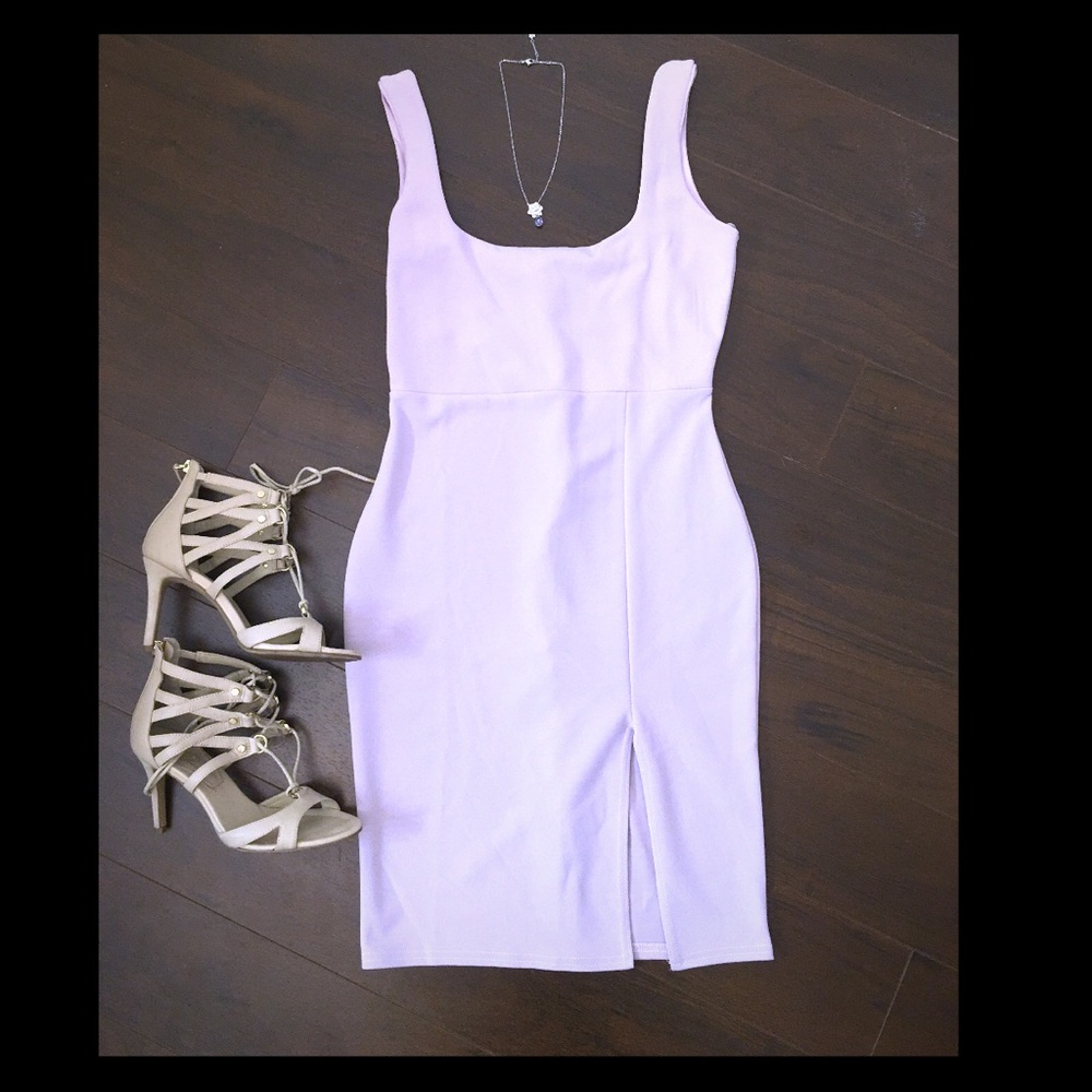 Front slit mini dress