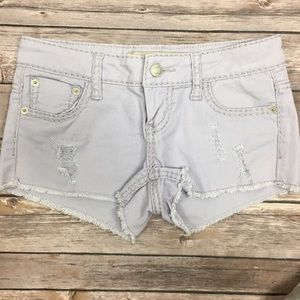 5 for $20 Pale purple distressed shorts