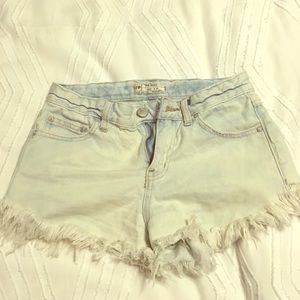 Free People whitewashed jean shorts