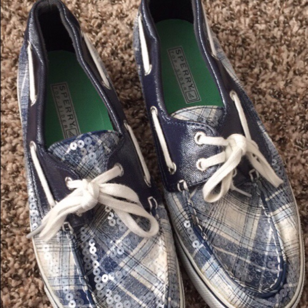 Blue sequined Sperry's