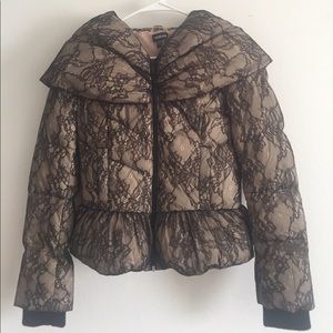 Bebe lace peplum coat