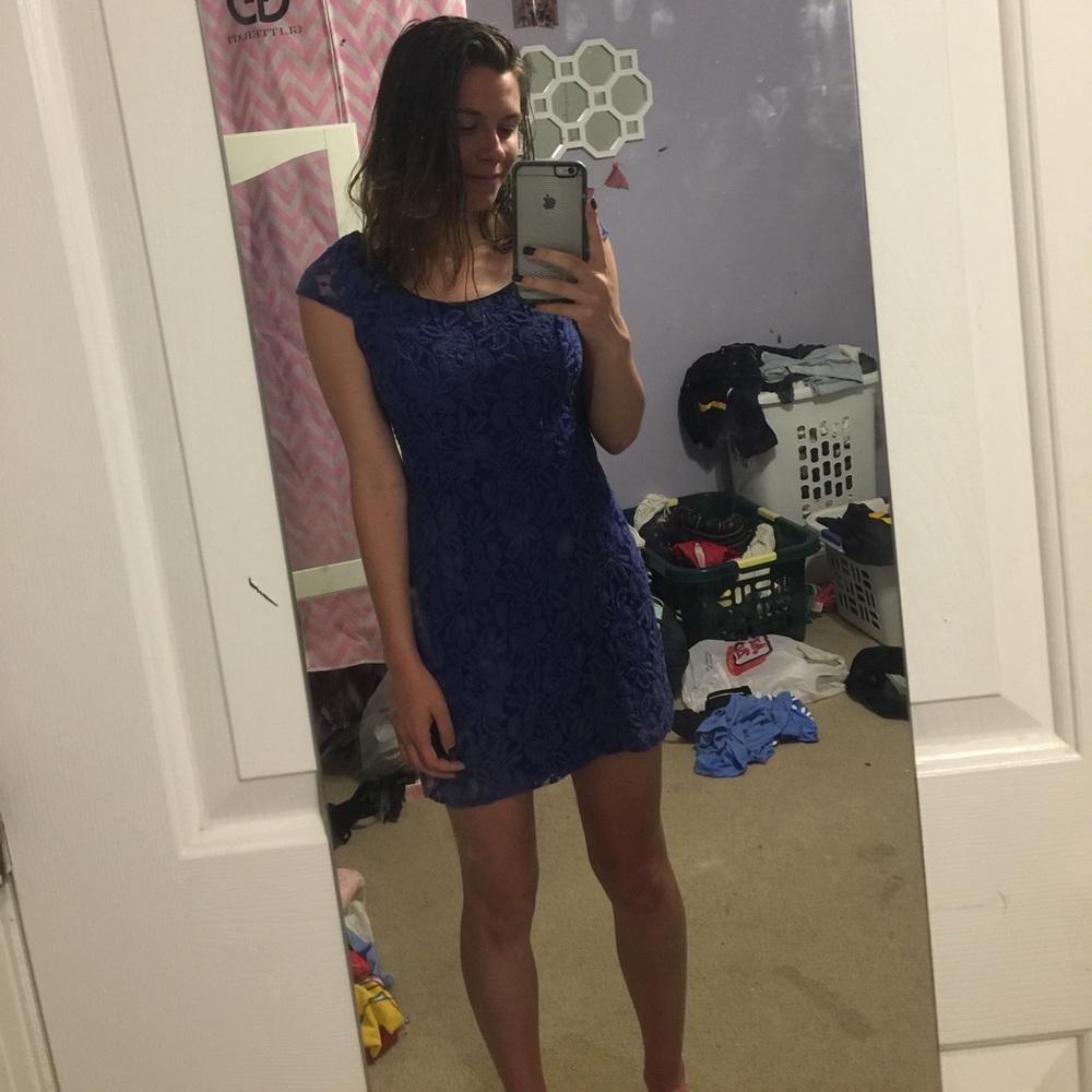 Blue lace dress