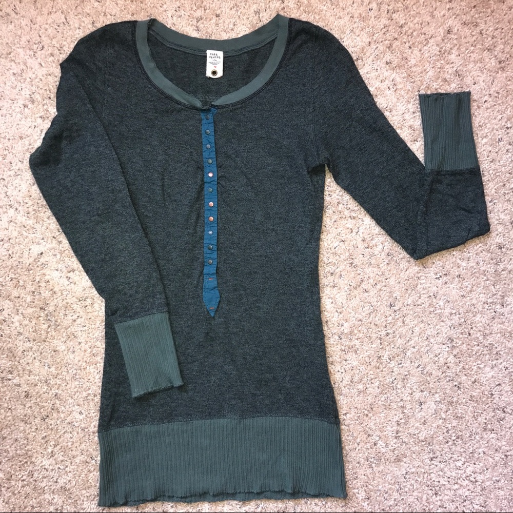 FREE PEOPLE long sleeve cuff thermal rare size L