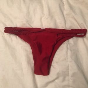 Maroon braided bikini bottoms
