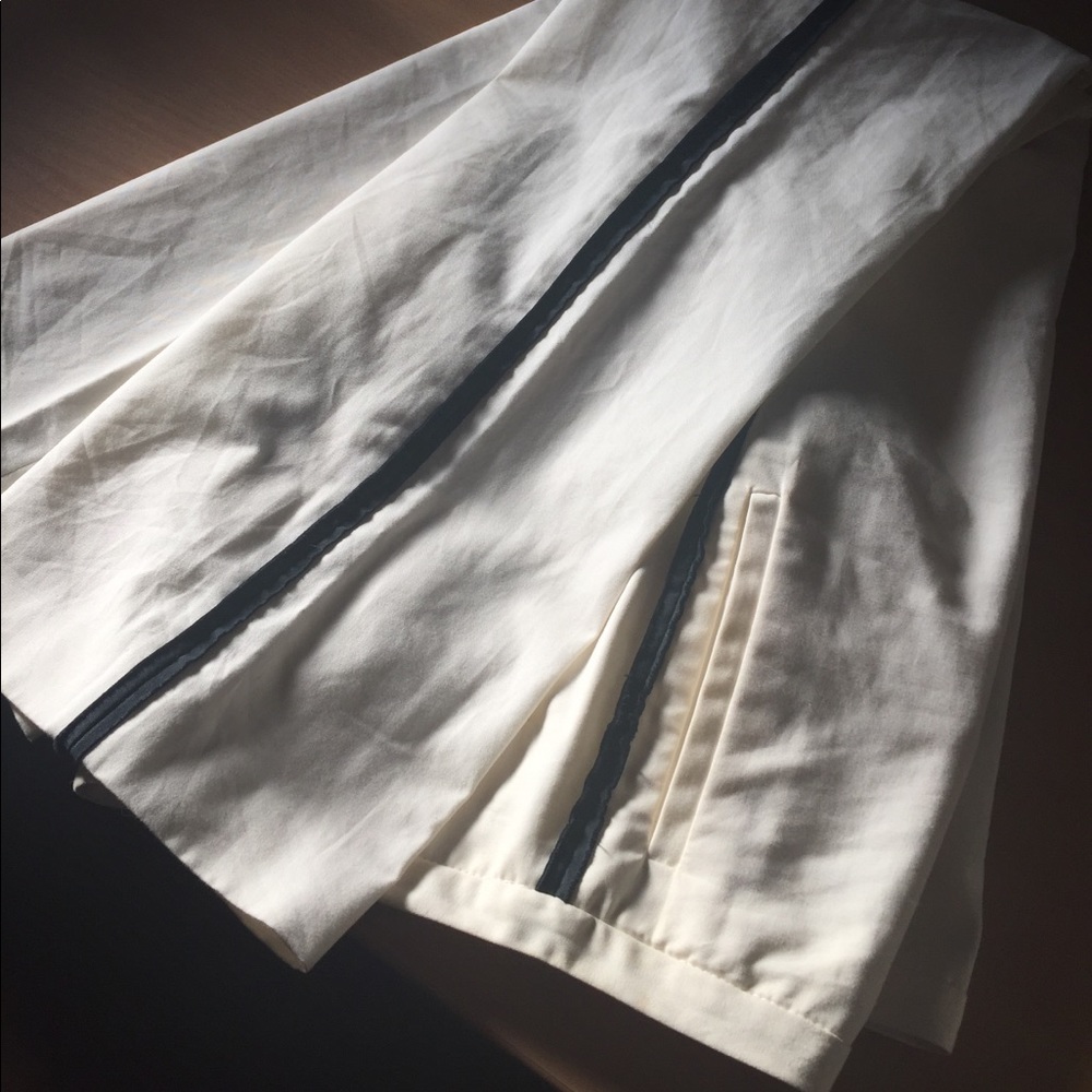 White tuxedo style pants