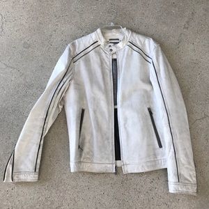 White LM leather jacket