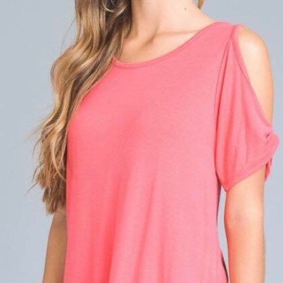 LAST! Twist detail tee, Coral. - Picture 3 of 5