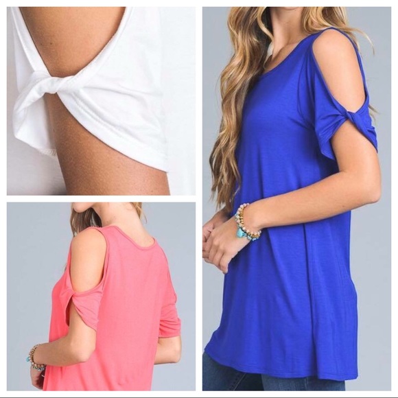 Lindley Lately Tops - LAST! Twist detail tee, Coral.
