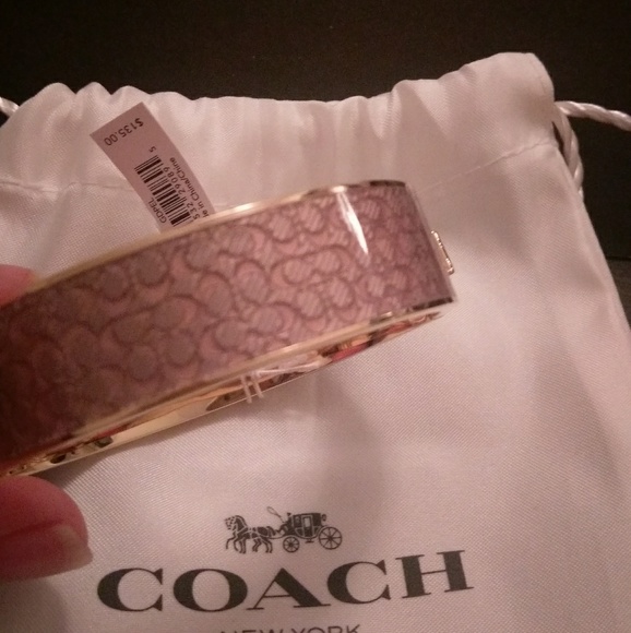 Coach Jewelry - Coach Bracelet Signature Bangle Wide Gold /Petal