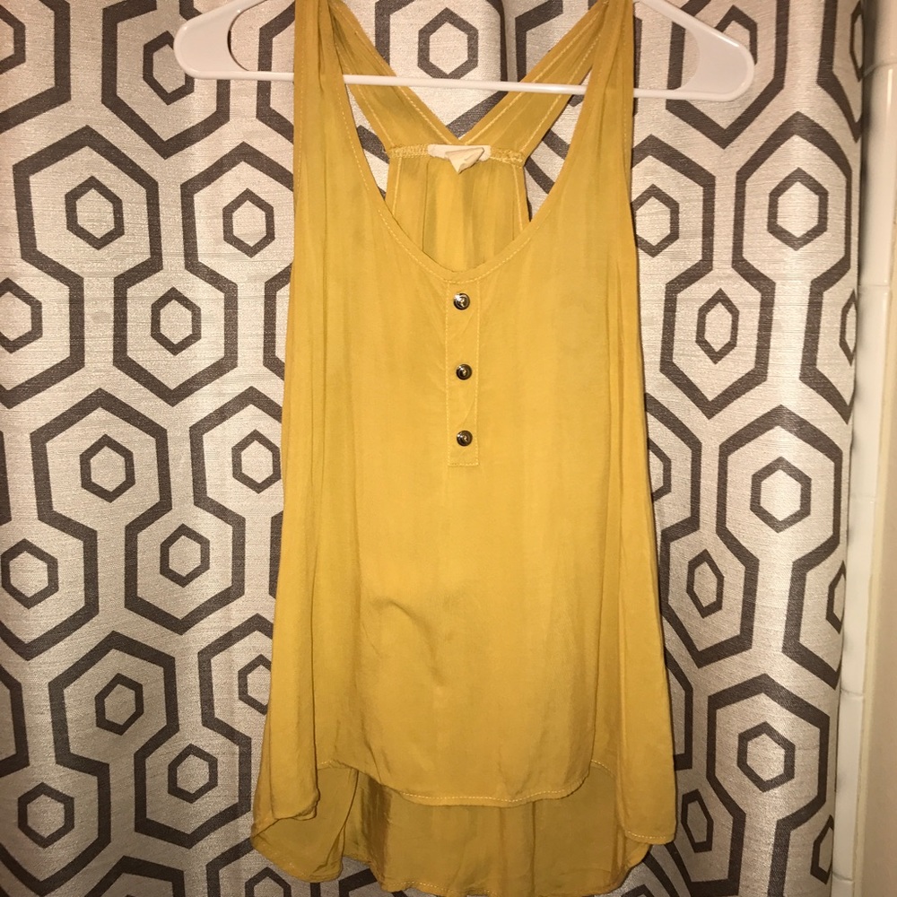 Racer back yellow tank