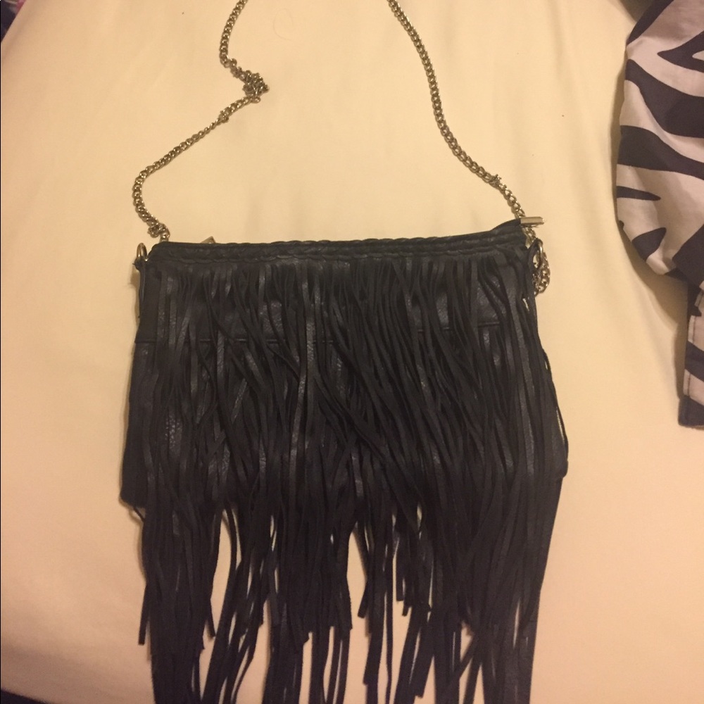 Black Fringe Purse