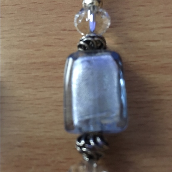 Ice Blue Lariat and Earrings - Picture 2 of 4