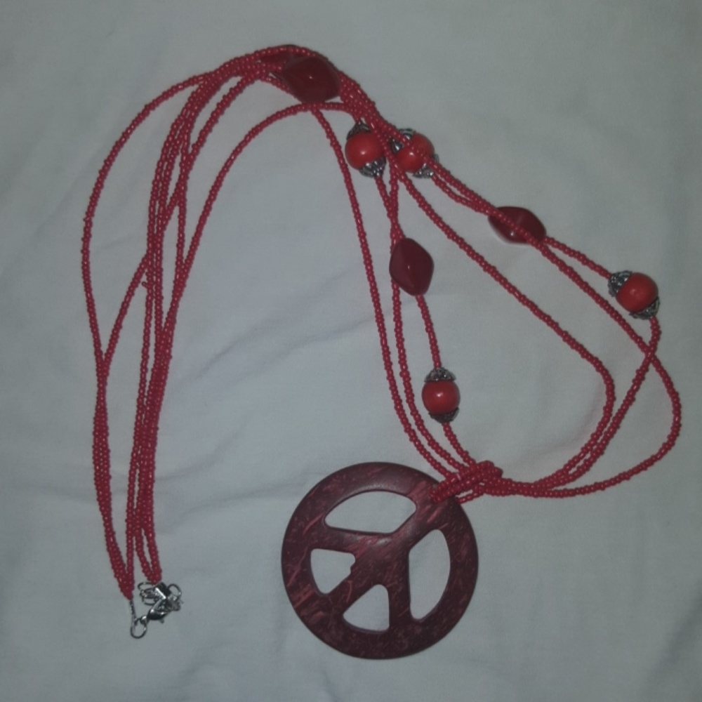 Multi Strand Peace Necklace