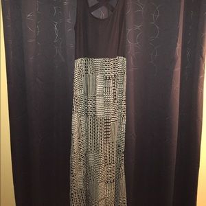 Black and white chevron maxi dress