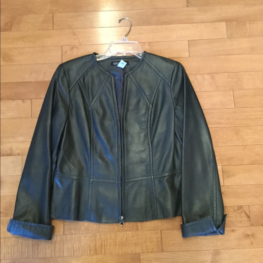 Dark teal Jones New York leather Jacket