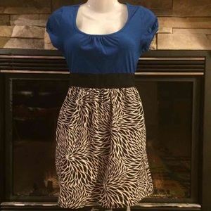 Blue zebra print dress