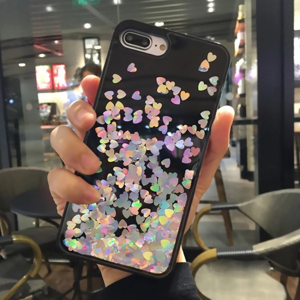 Multicolor liquid hearts Case