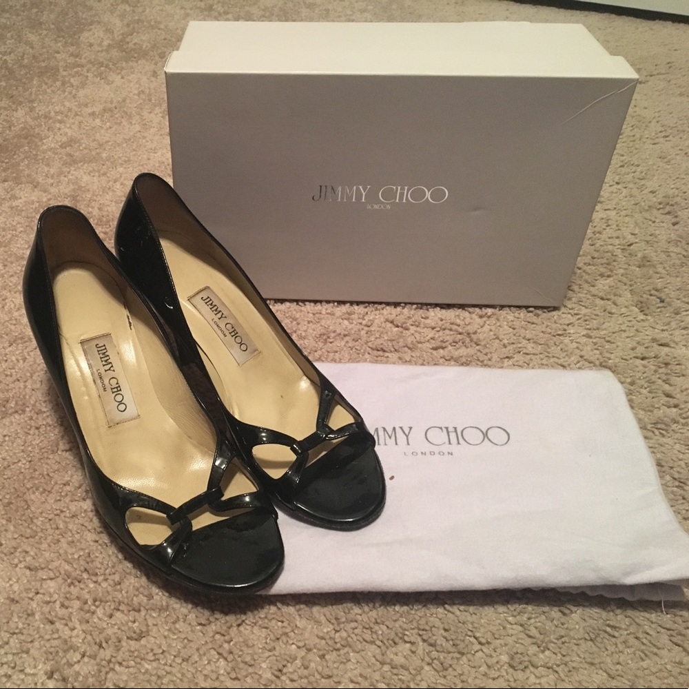 Jimmy Choo patent leather Ohio heels