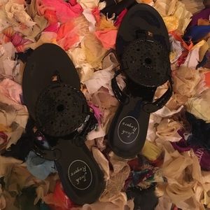 Jack Rodgers studded whipstitched jelly sandals