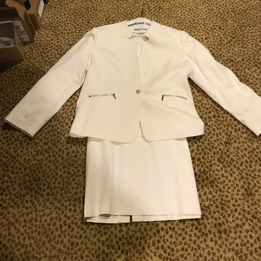 White Tahari skirt suit