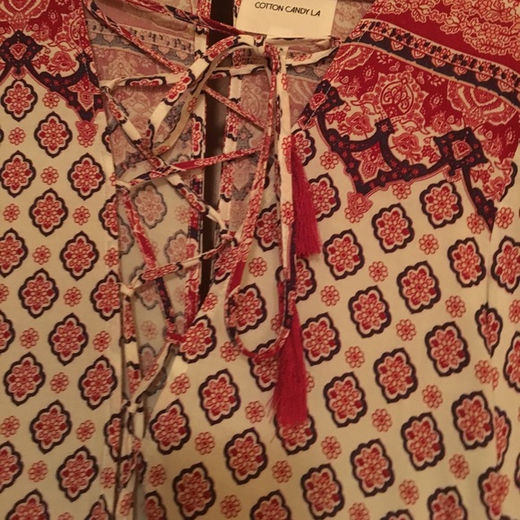 Patterned lace up romper - Picture 3 of 3