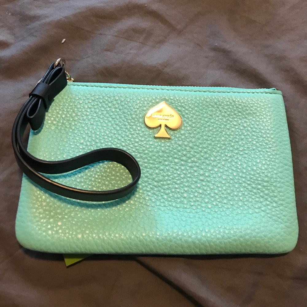 Kate Spade wristlet w/Gold logo - Picture 1 of 3