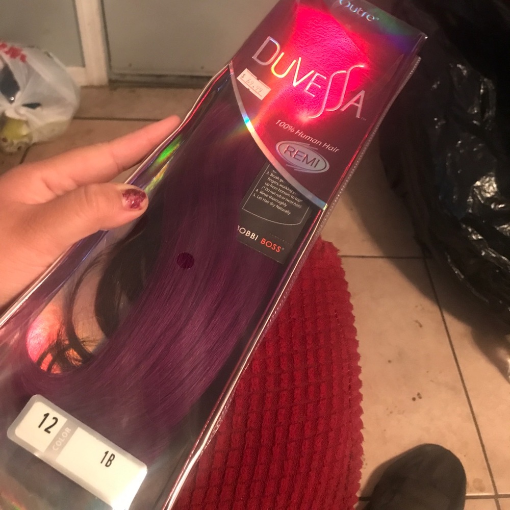 Purple short humain hair remi