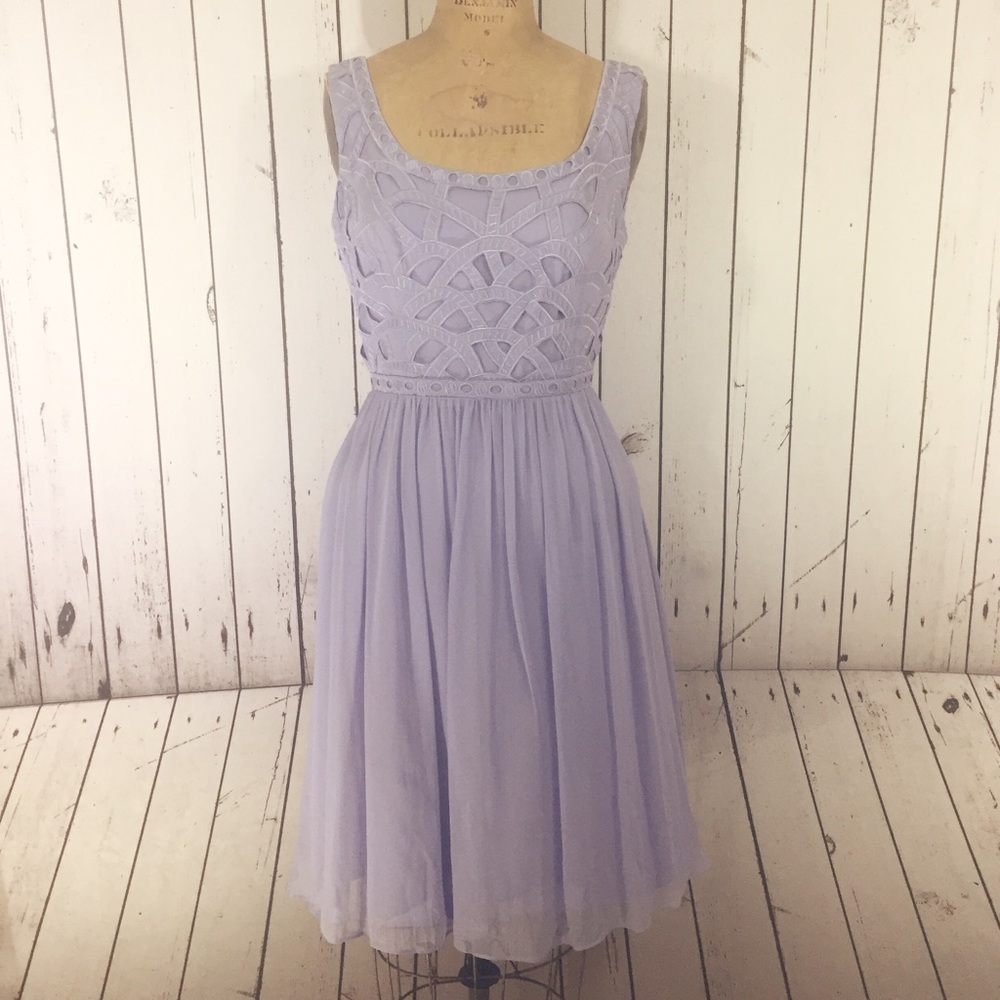 Antonio Melani Lavender Intricate Midi Dress