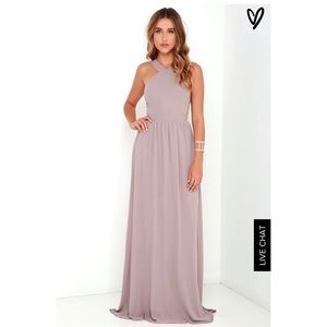 Lulu's Air of Romance Maxi Dress (Taupe)