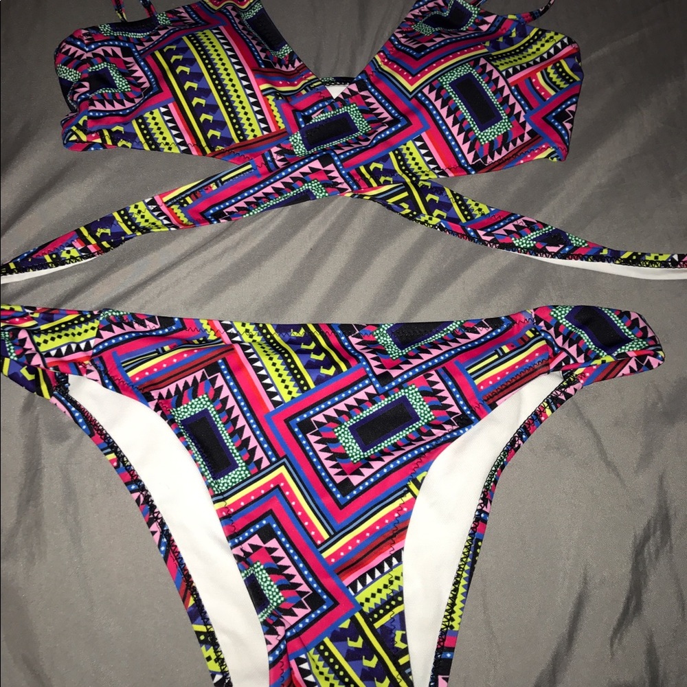 Tribal print bikini set