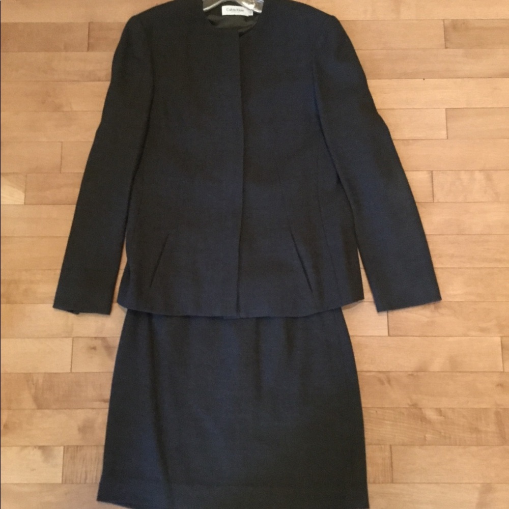 Vintage Calvin Klein skirt suit with mini skirt