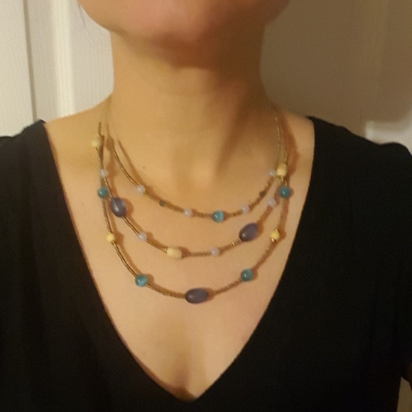 Multi Strand Beaded Necklace - Picture 2 of 2