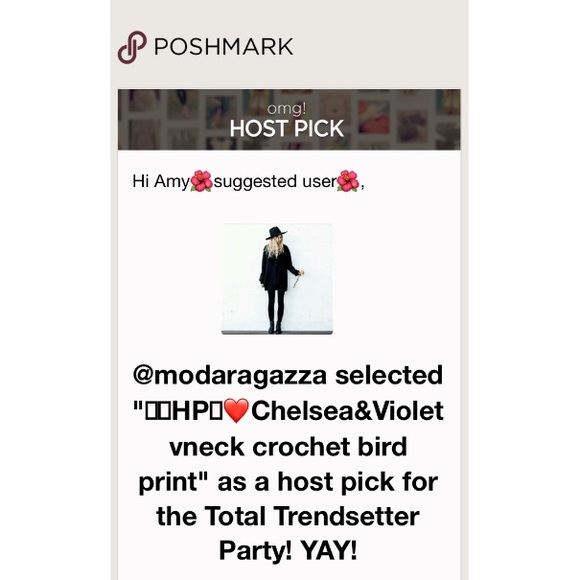 🌺HP X 2❤️Chelsea&Violet vneck  crochet bird print - Picture 6 of 6