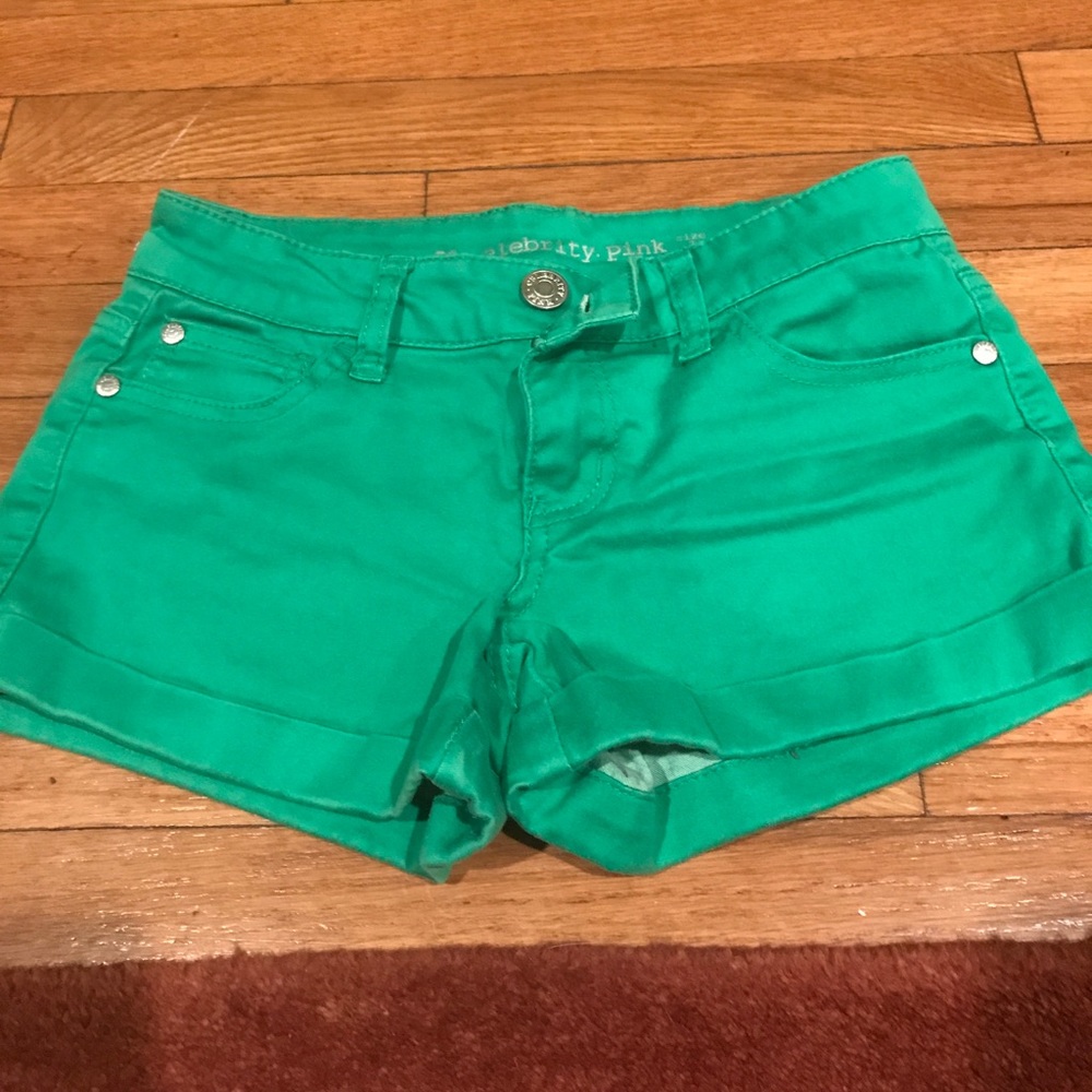 Green celebrity shorts size 1