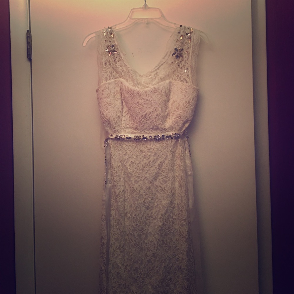 Gold and creme evening gown