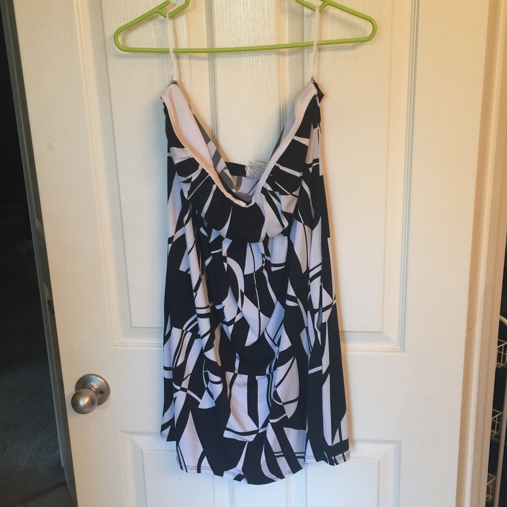 Strapless mini dress black/white
