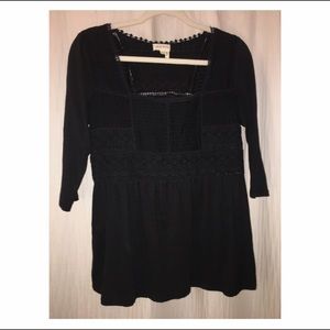Anthropologie XS black 3/4 sleeve shirt.