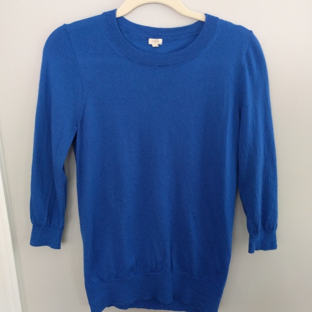 Royal Blue J. Crew 3/4 Sleeve Sweater