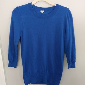Royal Blue J. Crew 3/4 Sleeve Sweater