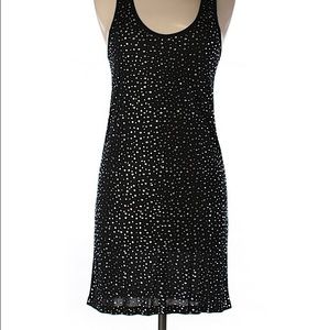 Ronny Kobo Black Razorback Dress with Gem Details