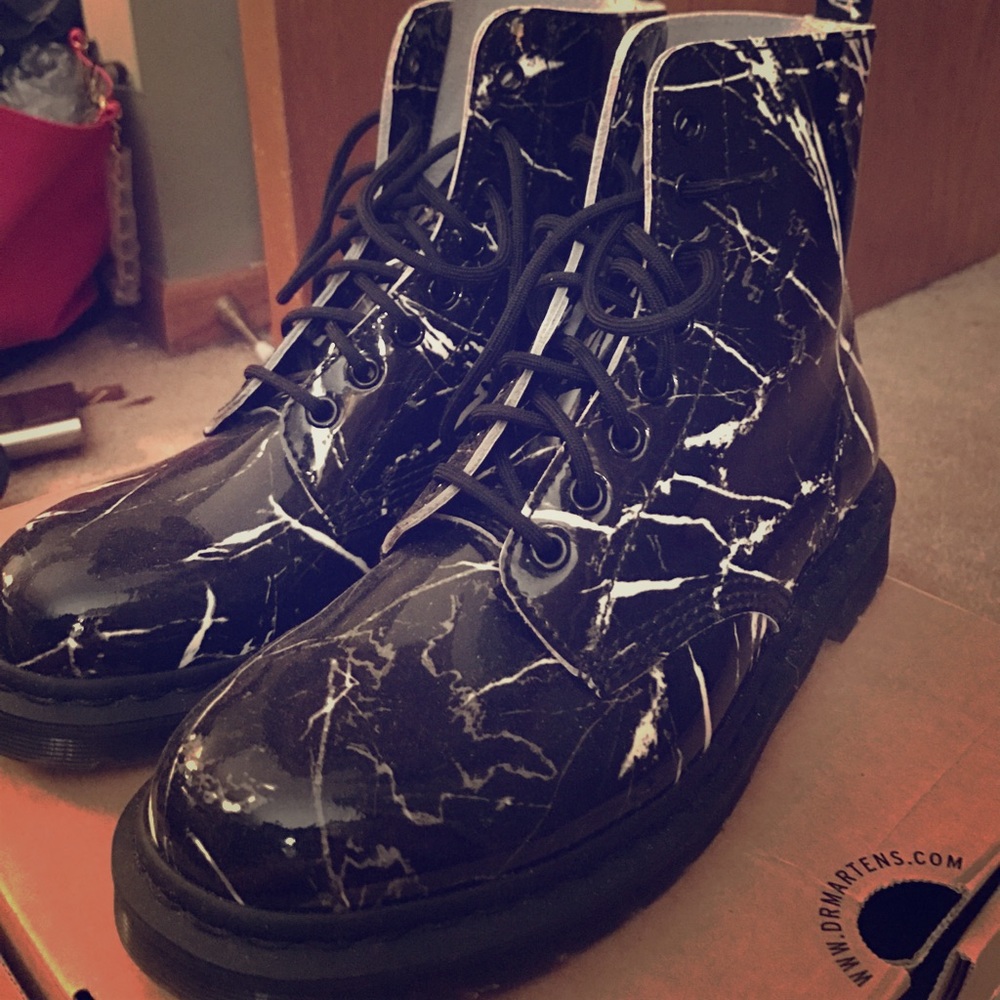 Dr. Martens marbled combat boots