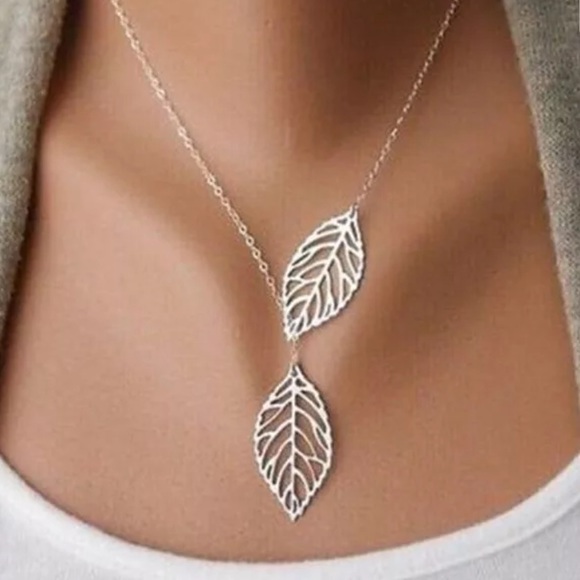 Jewelry Silver Leaf Chain Pendant Necklace Poshmark